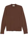Laneus Mélange-effect Sweater In Brown