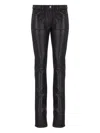 Laneus Metallic-effect Trousers In Black
