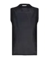 Laneus Net Knitted Tank In Black