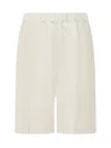 Laneus Off White Solid Shorts In Off White