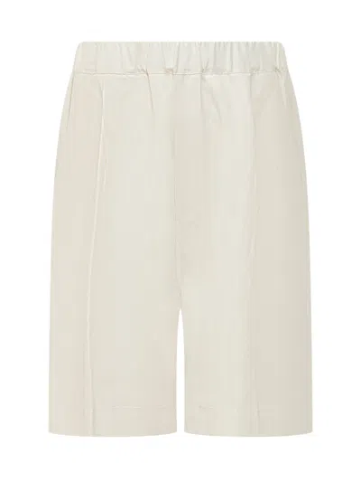 Laneus Off White Solid Shorts