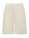 Laneus Off White Solid Shorts In Off White