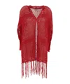 Laneus Openwork Cardigan With Fringe At The Hem