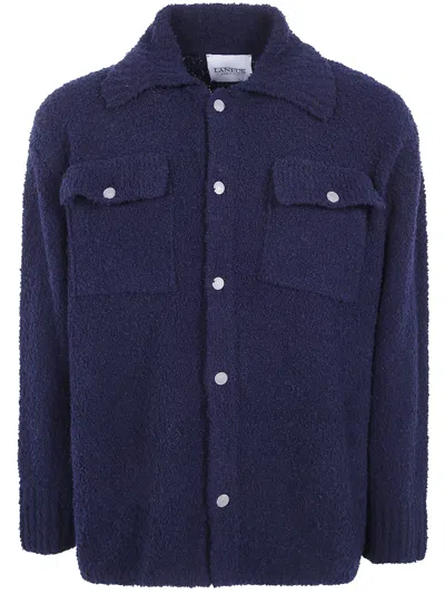 Laneus Overshirt Knitte In Blue