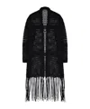 Laneus Oversize Open-knit Cardigan In Black