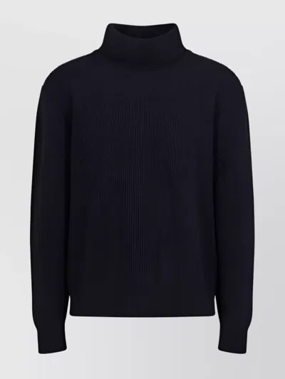 Laneus Oversize Wool Knit Turtleneck Sweater In Black