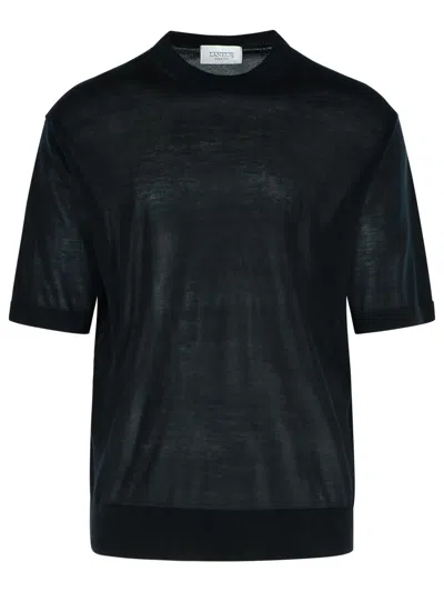 Laneus Oversized Knitted T-shirt In Nero