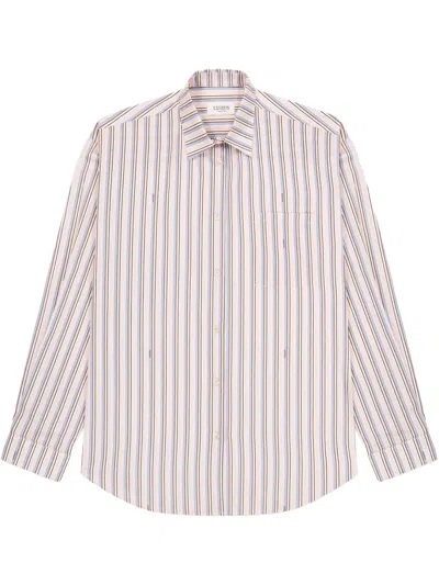 Laneus Oversized Striped Shirt In Neutral
