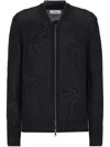 Laneus Palm Tree-embroidered Jacket In Schwarz
