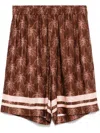 Laneus Palm Tree-print Shorts In 褐色