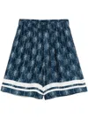 Laneus Palm Tree-print Shorts In 蓝色