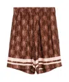 Laneus Palm Tree-print Shorts In Brown