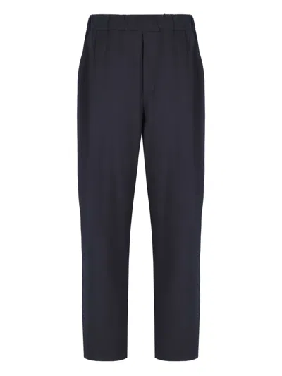 Laneus Patch-pocket Wool Trousers In Blue