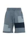 Laneus Patchwork Shorts In Blue
