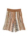 Laneus Patterned Drawstring Shorts In Brown