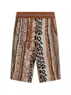 Laneus Patterned Drawstring Shorts In Neutral