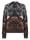Laneus Patterned-jacquard Sweater In Brown