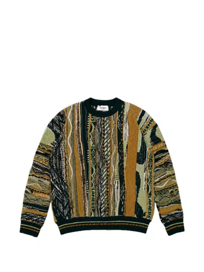 Laneus Patterned Jacquard-knit Sweater In Green