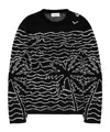 Laneus Patterned Sweater In Black