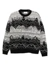 Laneus Patterned Sweater In Black
