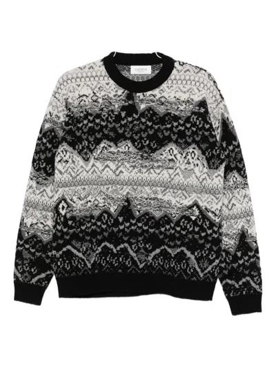 Laneus Patterned Sweater In Black