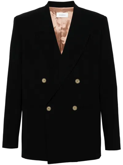 Laneus Peak-lapels Double-breasted Blazer In Black