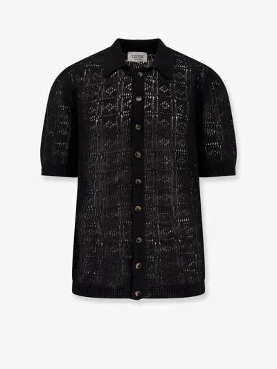 Laneus Perforated Linen And Cotton Cardigan