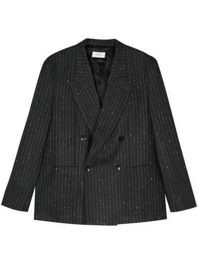 Laneus Pinstripe-pattern Blazer In 灰色