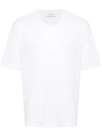 Laneus Plain Cotton T-shirt In White