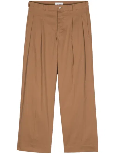 Laneus Pleat-detailed Tailored Trousers In Brown