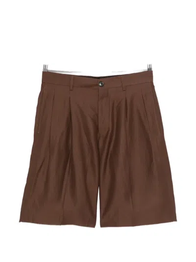 Laneus Pleated Shorts In Brown