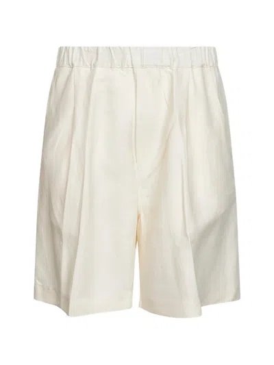 Laneus Pleated Shorts In Neutral