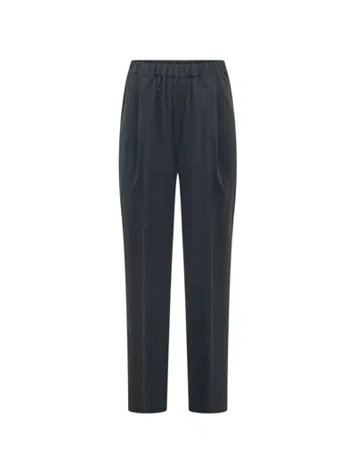 Laneus Pleated Tapered Trousers In Blue