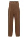 Laneus Brown Pants With Stretch Pleat In Brown
