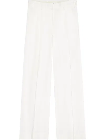 Laneus Pleated Wide-leg Trousers In Weiss