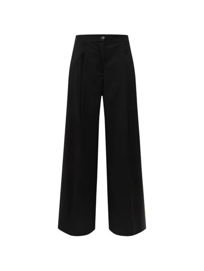 Laneus Pleated-palazzo Trousers In Black