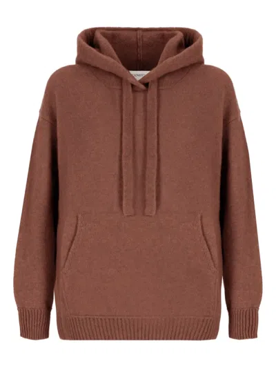 Laneus Pocket-front Hoodie In Brown