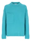 Laneus Pocket Textured Sweater In Blue