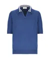 Laneus Polo In Filato Di Cotone In Blue