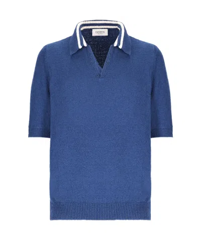 Laneus Polo In Filato Di Cotone In Blue