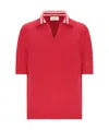 Laneus Polo In Filato Di Cotone In Red
