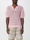Laneus Knitted Polo Shirt In Pink