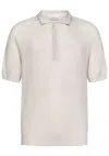Laneus Ribbed Texture Polo Shirts In Pearl