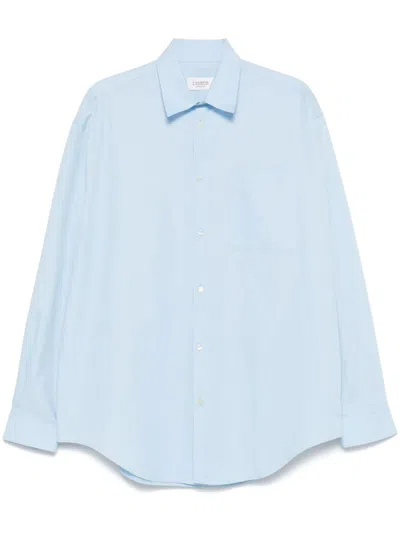 Laneus Poplin Cotton Shirt In Blue