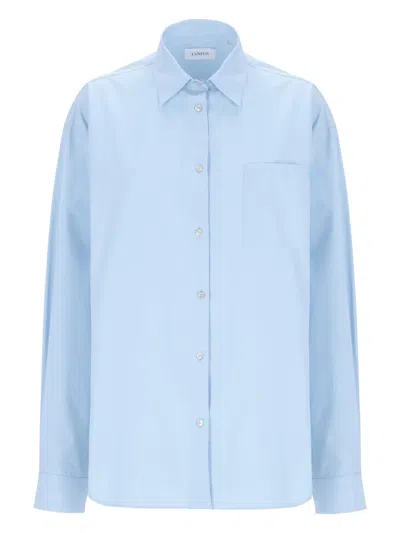 Laneus Poplin Shirt In Blue