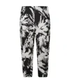 Laneus Printed Multi-pockets Cotton Trousers In Black