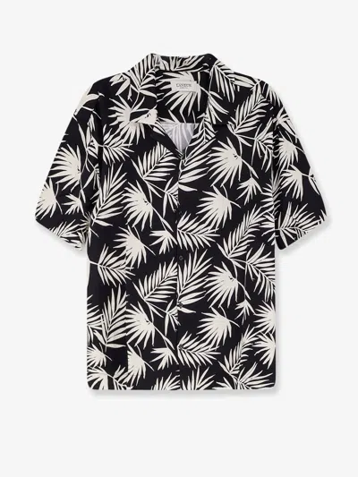 Laneus Printed Viscose Shirt In Black