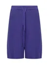 Laneus Purple Solid Shorts In Purple