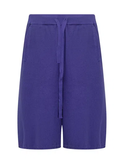 LANEUS MEN PURPLE SOLID SHORTS