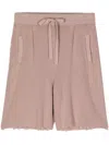 Laneus Raw-edge Cotton Shorts In Pink